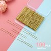 U Shaped Hair Pins,TsMADDTs 100 Pcs Blonde Bun Hair Pins for Women Girls with Box (Golden 2.4 inch)