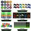BANBALLON 66 PCS Video Game Party Favors Video Game Theme Notepads Wristbands Stampers Keychains For Level Up Party Gamer Birthday Party Classroom Rewards Supplies