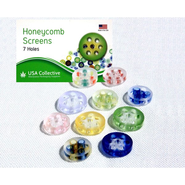 25 Pack Aura Honeycomb Frosted Glass Screens 7-9mm Diameter - Made in USA