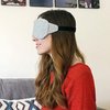 Kimkoo Sleep Mask-Eye Mask for Sleeping, Sleeping Mask Blocking Out Light Perfectly for Women and Men, Soft and Comfortable Blindfold for Travelling, with Pouch (Black+Gray)