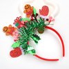 Christmas Headband Funny Gingerbread Man Hairband Glitter Green Tassel Head Bopper Hair Decorations for Women Girls Winter Xmas Holiday New Year Party Headwear Festival Headdress Accessories Gift 1PCS