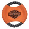 Harley-Davidson Bar & Shield Rope Disc Dog Toy – Size Small, Orange & Black