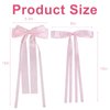 8PCS Silky Satin Hair Bows Hair Ribbon Hair Clips for Women Girls, White Bow for Hair Pink Hair Bow Clip Long Ribbon Bow Hair Clips Aesthetic Bowknot Hair Accessories for Women Birthday Gifts