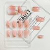 Press on Nails Medium Square Fake Nails Gold Glitter False Nails with Design Heart Curve Glue on Nails Gradient Pink Full Cover Acrylic Stick on Nails Reusable Artificial Nails for Women Manicure Kit