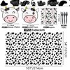 81 Pcs Cow Print Party Supplies, 40 Pcs Cow Shape Party Plates, 20 Cow Pattern Napkins, 20 Pcs Forks, 1 Pcs Cow Print Table Cover for Girl Boy Kid Birthday, Baby Shower, Farm Animal Theme Party