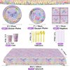 XJLANTTE Butterfly Birthday Decorations - 166 Pcs Purple Butterfly Party Decorations Butterfly Plates, Napkins, Cups, Tablecloth and Straws for Butterfly Birthday Party Supplies, Serve 20