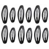 MAHAVIMOKSA 60pcs Oval Shape Barrettes Women Metal Snap Hair Clips for DIY Craft (50mm+60mm, Black)