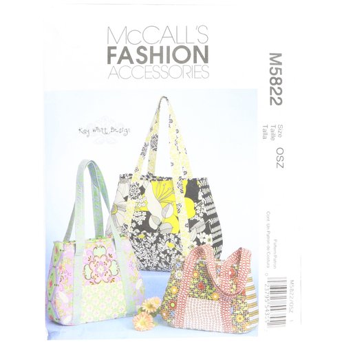 McCall's Patterns M5822 Tote Bag in 3 Sizes, One Size Only