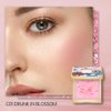 CATKIN Powder Blush for Cheek Blusher Natural Shimmering Blush & Highlight 2 in 1 Creamy Blendable Baked Blush Palette 10g C01 Drunk in Blossom