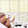 Cute Honeybee Nail Art Stickers, 3D Little Animal Self-Adhesive Sticker Cartoon Bee Nail Art Decals Holographic Gold Bee Nail Decal Design for Women Girls Manicure Decoration DIY Nail Sticker Supplies
