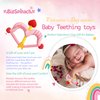 BIGSPINACH Teethers Heart Shape Silicone Baby Teether Toy Easy for Little Hands to Hold,Cupid Bow and Arrow Soft Teething Toy for Infants,Valentine's Day Gift for Girl or Boy (Pink)