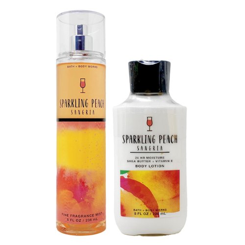 Bath & Body Works Sparkling Peach Sangria - Duo Gift Set- Fine Fragrance Mist and Body Lotion