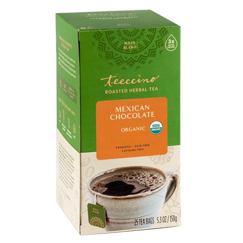 Teeccino Mexican Chocolaté Herbal Tea - Rich &amp; Roasted Herbal Tea That’s Caffeine Free &amp; Prebioti...