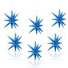 6 Pcs Blue Star Foil Balloons One-Piece 14-Pointed Star Balloons 4D Starburst Cone Mylar Balloons 22inch Christmas Birthday Wedding Wedding Anniversary Party Supplies(Blue)