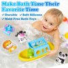 Oriate Bath Toys Set for 1+ Year Old, 5PCS Mold Free Silicone Animal Finger Puppets with BPA Free Boat, Montessori Sensory Learning Water Pool Bathtub Beach Toy, Summer Party Favors for Kids Toddlers