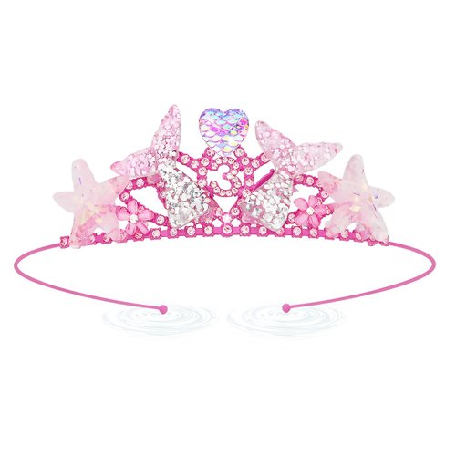 BAHABY Little Mermaid Birthday Decorations 3rd Birthday Crown Princess Birthday Party Decorations Mermaid Party Favors