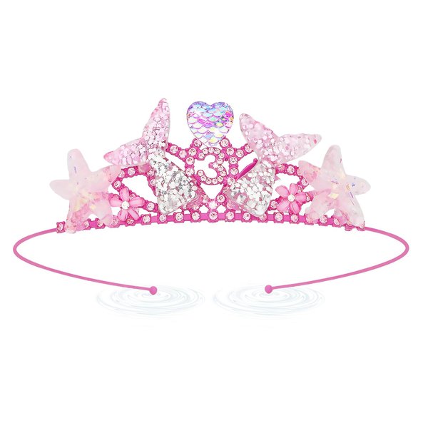 BAHABY Little Mermaid Birthday Decorations 3rd Birthday Crown Princess Birthday Party Decorations Mermaid Party Favors