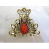 Generic small antique bronze metal jeweled hair claw clips steampunk hair clip with (Primary color: Pink), 1 Count (Pack of 1)