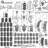 Fscwlmon 215 Pcs Viking Dreadlock Accessories Hair Charms Norse Runes Tube Beads Metal Clips Cuffs Rings Vikings Jewelry For Women Bracelets Pendant Necklace DIY Braid Accessories Silver