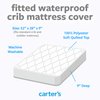 Carters Waterproof Fitted Crib Mattress Pad and Toddler Crib Mattress Protector - Baby Crib Mattress Cover - Protective Sheet for Boys and Girls Bedding Sets White