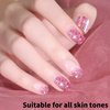 Gsnagole Glitter Gel Nail Polish Set Sparkly 3 Colors Silver Pink Green Gel Polish Kit Soak Off UV Manicure Art DIY Salon Home Holiday Gift for Women (BJJ-Silver-Pink-Green)