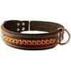 Genuine Leather Braided Dog Collar, Brown 1.5" Wide. Fits 17"-22" Neck.