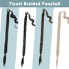 HANNE 34 inch Long Box Braided Ponytail with Sparkling Tinsel Hair Ponytail for Black Women Hair Tie Wrap Around Tinsel Ponytail Extension (8/10#)