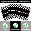 96 Pcs Race Car Party Plates and Napkins Sets, Racing Car Race Track Party Supplies Disposable Tableware Decorations Racing Wheel Sports Themed Dinnerware for Boys/Kids Birthday Party, Serves 24