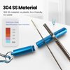 4-Pack Collapsible Stainless Steel Drinking Straws with Aluminum Case, Cleaning Brush, and Keychains - Silver, Blue, Red, Green