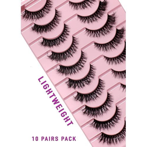 10Pairs 3D Faux Mink False Eyelashes Natural Messy Crisscross Eyelash Wispy Fluffy Fake eyelashes Extension Eye Makeup faux cils (55)