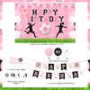 kreat4joy Soccer Birthday Decorations for Girls, Pink Soccer Happy Birthday Decorations Backdrop Banner Cake Cupcake Toppers Balloons for Girl Sports Football Theme Birthday Party Supplies