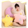 Goylmc Star Plush Pillow, Star Stuffed Toy Hanging a Moon, Home Decoration Christmas Birthday Gift for Kids Adults (17.7inch)
