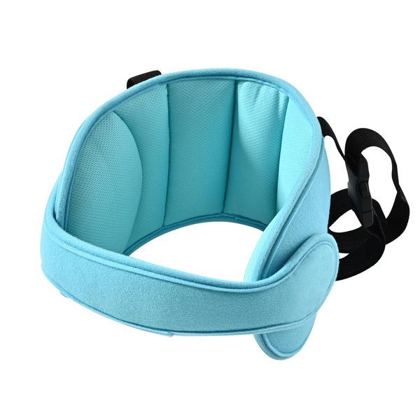 LETTON Adjustable Child Car Seat Head Support Band, Soft Kids Head Holder Head Strap, Safety Head & Neck Pillow Support - A Comfortable Sleep Solution (Lake Blue)