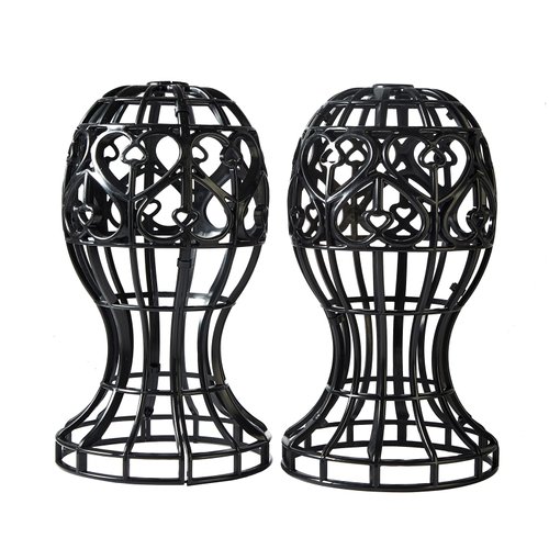 MoyRetty 2 Pack Wig Stand, Plastic Head-Shaped Cutout Design, Human Hair Pre Plucked wig stand for Long Short Hair, Suitable for use at Home or Salons, and Various Settings (Black)