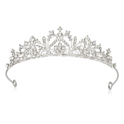 Vovii Tiaras for Girls Princess Crown Headband Birthday Queen Rhinestone Shiny Silver Tiara Princess Decoration for Party, Birthday, Halloween, Photo, Gift, Christmas