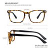 LAMBBAA Vintage Square Progressive Multifocal Presbyopic Glasses, Anti-Blue Light Glasses for Men Women Readers (Dark Tortoise +0.75/+3.25 Magnification)