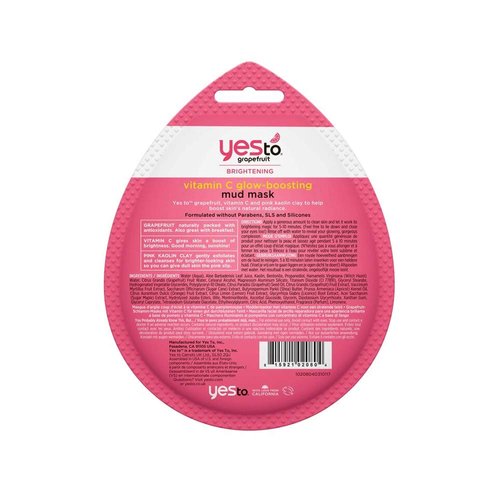 Yes To Grapefruit Detoxifying Brightening Mask, Brightening & Balancing Mask Leaving Your Skin Smooth Radiant & Refreshed, With Antioxidants & Vitamin C, Natural, Vegan & Cruelty Free