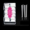 XXL Coffin No C Curve Nail Tips, Clear Acrylic Nails Extra Long Coffin Shaped Nails,SITELENABY 500pcs False Nail Artificial Nails with Case for Nail Salons and DIY Nail Art, 10 Sizes (Coffin No c Curve 500pcs)
