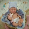 Reborn Baby Doll Boy 7 Inch Silicone Doll Mini Realistic Newborn Baby Dolls Silicone Full Body Stress Relief for Adults Hand Made with Feeding & Bathing Accessories(B)