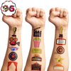 Movie Night Temporary Tattoos Birthday Theme Party Decorations Favors Supplies Cute Stickers Tattoo 8 Sheets 96 PCS Gifts for Kids Girls Boys Decor Class School Reward Carnival Christmas