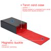 Buweeo Tarot Card Case/Holder, Single Deck PU Leather Card Holder for Most Standard Size Tarot Cards or Playing Cards, Black and Red