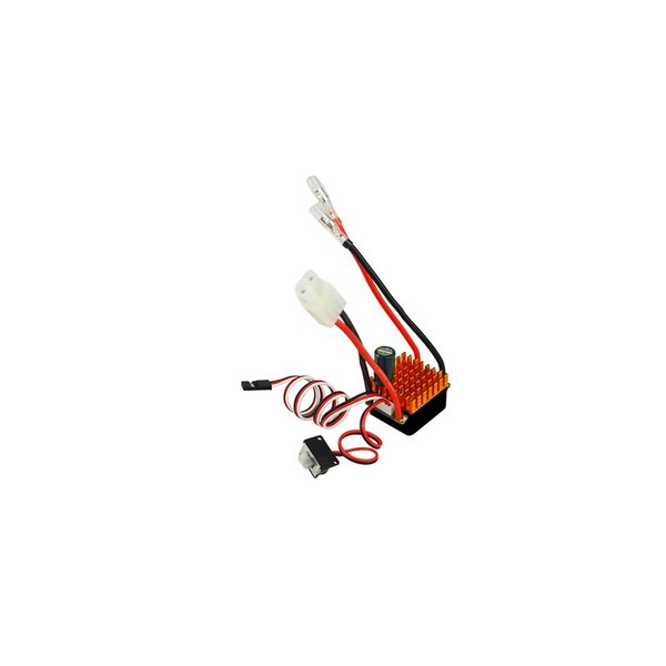 FullfunRC Waterproof Brushed ESC with Dirtproof Switch for 1/10 Traxxas HPI Redcat Tamiya RC Truck, Buggy, Short Course Truck and Rock Crawler