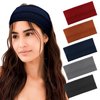 FASOTY Headbands for Women Non Slip Wide Fashion Head Bands Soft Elastic Hairbands Workout Yoga Head Wrap Thick Headbands Hair Accessories, 5 Pack-Color C