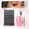 Lash Extension Kit DIY Lash Clusters Eyelash Extension Kit 9-16mm Individual 280pcs Lashes Kit with Lash Bond and Seal Lash Tweezers for Self Use (40D, 0.07D, 9-16mm, Kit) (PINK)