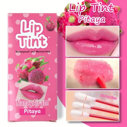 SWETIYOU Lip Tint Cotton Swab, 20 Pcs Waterproof Non-Stick Cotton Swab Lipstick Long Lasting Q Tip Lip Tint Stain, Cute Lip Makeup Products(Pitaya)