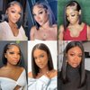 Bob Wig Human Hair 13X4 Lace Front Wigs Human Hair 150% Density Short Straight Frontal Bob Wig HD Transparent Lace Frontal wigs Pre Plucked for Women Glueless Wigs With Baby Hair Natural black 10 Inch