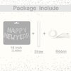 Happy New Year Banner, 16 Inch Silver Thickened Foil Mylar Helium Balloons Banner for 2025 New Years Party Decorations New Years Eve Party Supplies Decoracion De Año Nuevo 2025 Balloons | Silver