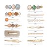 Mehayi 20 PCS Macaron Pearls and Acrylic Resin Hair Clips, Handmade Cute Hair Barrettes Bobby Pins, Glitter Crystal Geometric Hairpin, Elegant Gold Hair Accessories, Gifts for Women Girls…