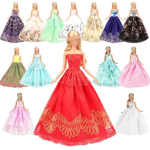 BARWA 5 Pcs Handmade Doll Clothes Wedding Gowns Party Dresses for 11.5 inch Dolls