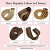 Ombre Clip in Hair Extensions Seamless Long Straight Real Hair Extensions Clip in Human Hair Soft Natural Dark Brown to Ash Brown Highlights Real Hair Extension Clip ins 5pcs 70g 16 Inch